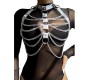 Subblime Fetish SUBBLIME - 953737 CHEST HARNESS WITH RINGS AND CHAINS SILVER ONE SIZE