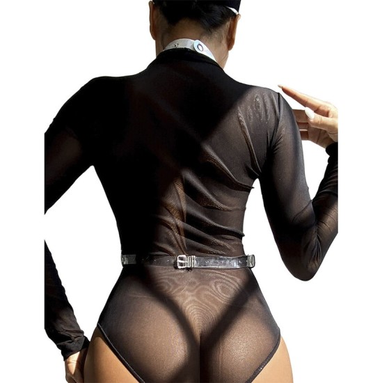 Subblime Fetish SUBBLIME - 953737 CHEST HARNESS WITH RINGS AND CHAINS SILVER ONE SIZE