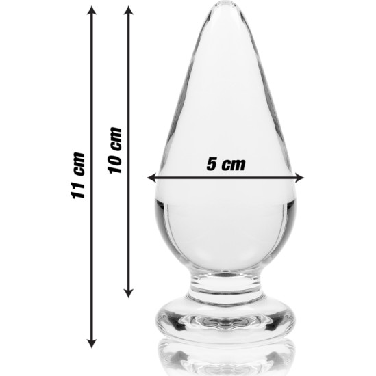 Nebula Series By Ibiza MODEL 4 ANAL PLUG BOROSILICATE GLASS CLEAR 11 CM -O- 5 CM