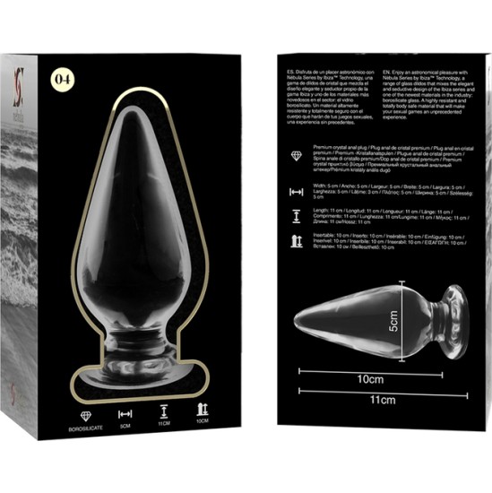 Nebula Series By Ibiza MODEL 4 ANAL PLUG BOROSILICATE GLASS CLEAR 11 CM -O- 5 CM