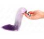 Kink Pleasure Plugs KINK - ANAL PLUG SIZE S 7 X 3 CM WITH SYNTHETIC TAIL 40 CM PURPLE