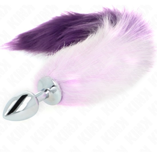 Kink Pleasure Plugs KINK - ANAL PLUG SIZE S 7 X 3 CM WITH SYNTHETIC TAIL 40 CM PURPLE