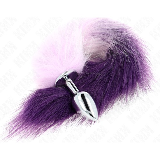 Kink Pleasure Plugs KINK - ANAL PLUG SIZE S 7 X 3 CM WITH SYNTHETIC TAIL 40 CM PURPLE