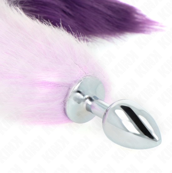 Kink Pleasure Plugs KINK - ANAL PLUG SIZE S 7 X 3 CM WITH SYNTHETIC TAIL 40 CM PURPLE