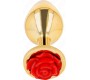 Kink Pleasure Plugs KINK - PLUG ANAL GOLD ROSE RED SIZE M