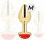 Kink Pleasure Plugs KINK - PLUG ANAL GOLD ROSE RED SIZE M