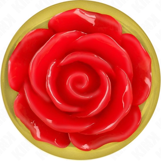 Kink Pleasure Plugs KINK - PLUG ANAL GOLD ROSE RED SIZE M