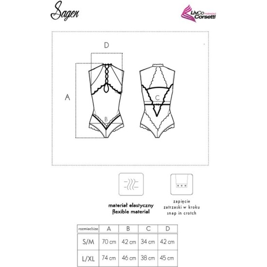 Livco Corsetti Bodies LIVCO CORSETTI FASHION - SAGEN LC 90694 BODY BLACK L/XL
