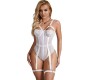 Subblime Bodies SUBBLIME - TEDDY WITH GARTER STRAP DETAIL CHEST WHITE L/XL