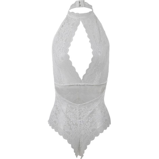 Subblime Bodystockings SUBBLIME - 953867 LACE BODYSUIT WHITE L/XL