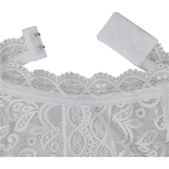 Subblime Bodystockings SUBBLIME - 953867 LACE BODYSUIT WHITE L/XL