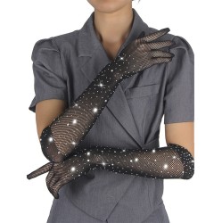 Subblime Accesories SUBBLIME - 957469SHINE TRANSPARENT GLOVES BLACK S/M