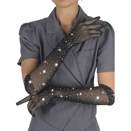 Subblime Accesories SUBBLIME - 957469SHINE TRANSPARENT GLOVES BLACK S/M