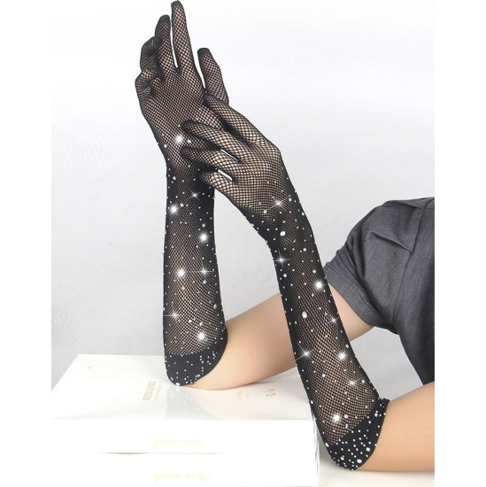 Subblime Accesories SUBBLIME - 957469SHINE TRANSPARENT GLOVES BLACK S/M