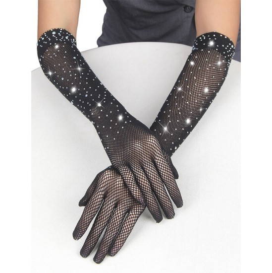 Subblime Accesories SUBBLIME - 957469SHINE TRANSPARENT GLOVES BLACK S/M