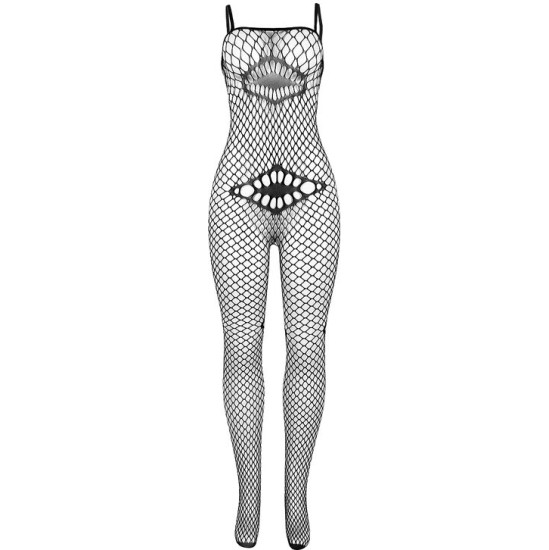 Subblime Bodystockings SUBBLIME - 952112 FISHNET BODYSTOCKING WITH DETAILS ON THE CHEST AND BELLY BLACK ONE SIZE