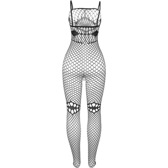 Subblime Bodystockings SUBBLIME - 952112 FISHNET BODYSTOCKING WITH DETAILS ON THE CHEST AND BELLY BLACK ONE SIZE
