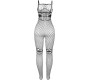 Subblime Bodystockings SUBBLIME - 952112 FISHNET BODYSTOCKING WITH DETAILS ON THE CHEST AND BELLY BLACK ONE SIZE