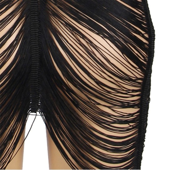 Subblime Sets SUBBLIME - 954239 STRAPPY DRESS + THONG BLACK L/XL