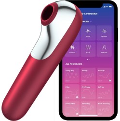 Satisfyer Connect SATISFYER - DUAL LOVE VIBRATOR AND SUCTIONER WITH PULSED AIR RED