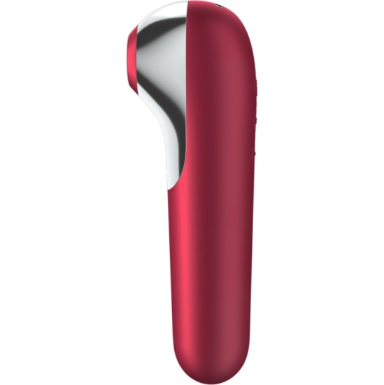 Satisfyer Connect SATISFYER - DUAL LOVE VIBRATOR AND SUCTIONER WITH PULSED AIR RED