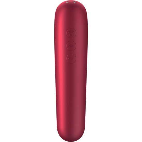 Satisfyer Connect SATISFYER - DUAL LOVE VIBRATOR AND SUCTIONER WITH PULSED AIR RED