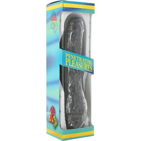 Seven Creations VINYL P-SHAPE VIBRATOR BLACK PENIS 20 CM