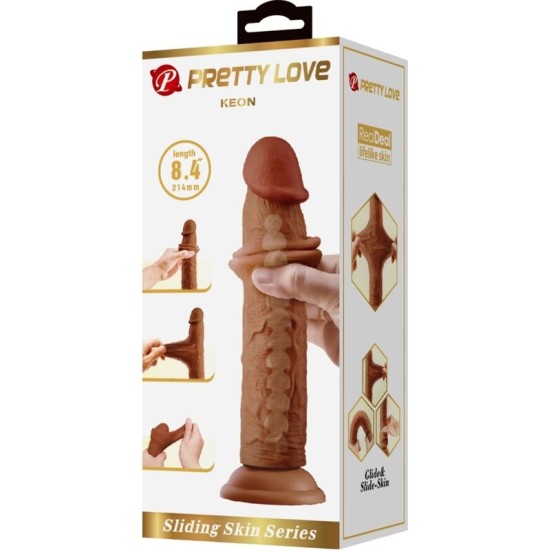 Pretty Love KEON REALISTIC DILDO 21 CM BROWN