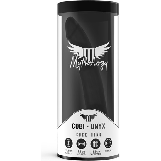 Mythology Fantasy Dildo MYTHOLOGY - COBI ONYX ANAL DILDO WITH COCK AND TESTICLE RING 13 SILICONE CM