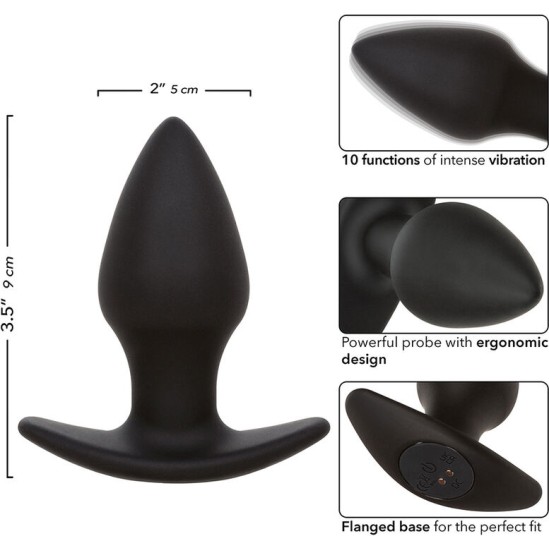 Calexotics ROCK BOTTOM PERFECT ANAL PLUG 10 VIBRATIONS SILICONE BLACK