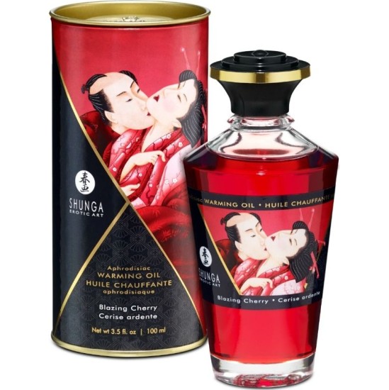 Shunga Oils SHUNGA - HEAT EFFECT MASSAGE OIL INTENSE CHERRY FLAVOR 100 ML