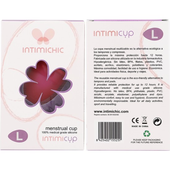 Intimichic MENSTRUAL CUP MEDICAL GRADE SILICONE - SIZE L