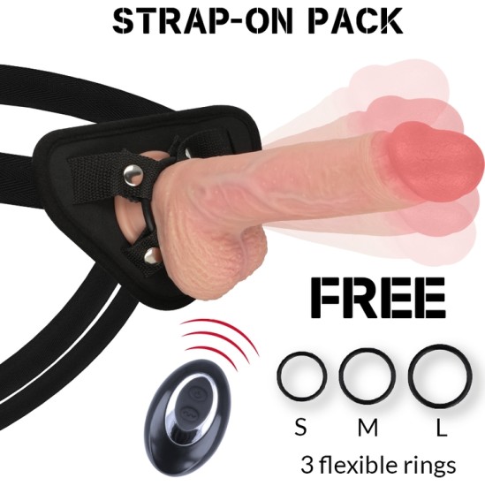 Rock Army ROCKARMY - HARNESS + LIQUID SILICONE VIBRATOR PREMIUM APACHE REMOTE CONTROL 20.5 CM -O- 4.62 CM