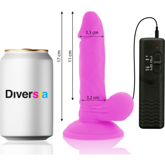 Diversia FLEXIBLE VIBRATING DILDO PURPLE 17 CM -O- 3.3 CM