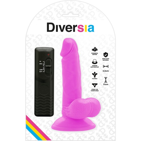 Diversia FLEXIBLE VIBRATING DILDO PURPLE 17 CM -O- 3.3 CM