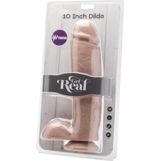 Get Real DILDO 25,5 CM WITH BALLS VIBRATOR SKIN