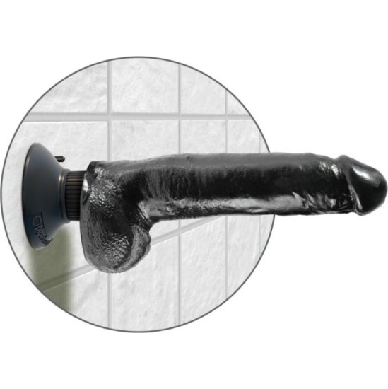 King Cock 23 CM VIBRATING COCK WITH BALLS BLACK