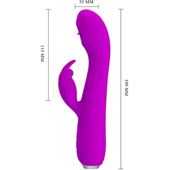 Pretty Love C-Type PRETTY LOVE - RACHEL RECHARGEABLE VIBRATOR WITH PURPLE SUCTION CUP