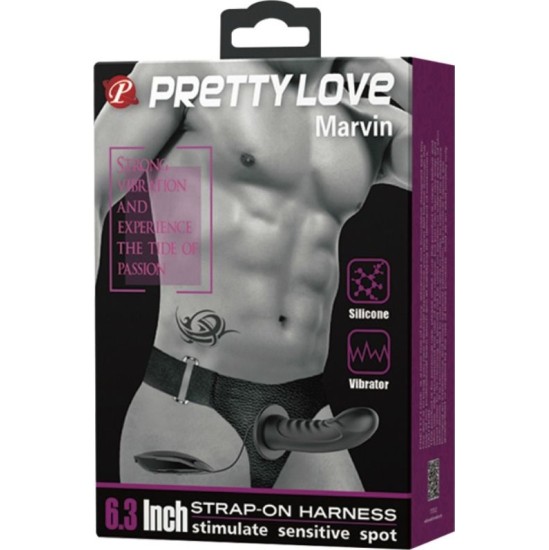 Pretty Love MARVIN STRAP ON WITH VIBRATION AND HOLLOW DILDO
