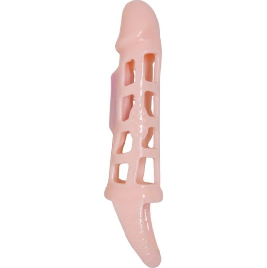 Baile For Him BAILE - PENIS EXTENDER COVER WITH VIBRATION AND NATURAL STRAP 13.5 CM