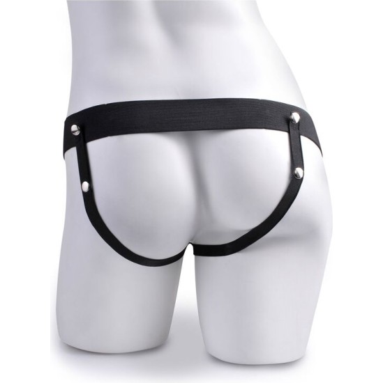 Fetish Fantasy Series ADJUSTABLE HARNESS REALISTIC PENIS WITH BALLS SQUIRTING 19 CM