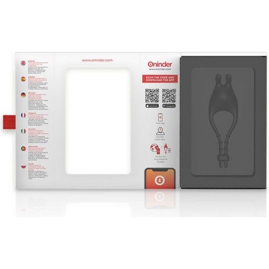 Oninder PAMPA RECHARGEABLE ADJUSTABLE VIBRATOR RING WITH CLITORIS STIMULATOR 10 SPEED - FREE APP