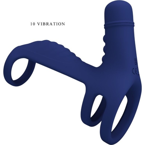 Pretty Love Male PRETTY LOVE - ELISH VIBRATING RING WITH EXTENSION BLUE