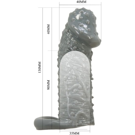 Pretty Love REALISTIC PENIS ENLARGER AND DELAY SLEEVE MODEL 2 GREY