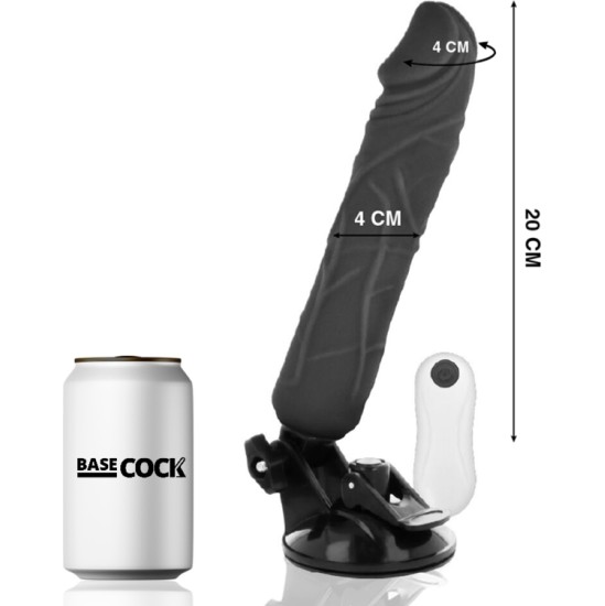 Basecock REALISTIC VIBRATOR REMOTE CONTROL BLACK 20 CM -O- 4 CM