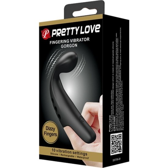 Pretty Love Flirtation PRETTY LOVE - BLACK GORGON VIBRATOR THIMBLE
