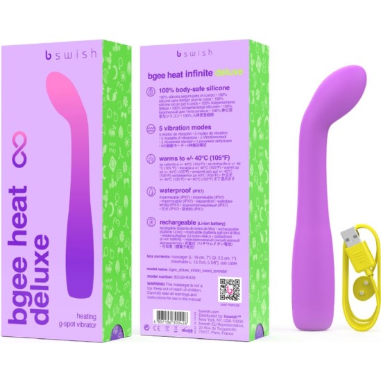B Swish BGEE HEAT INFINITE DELUXE RECHARGEABLE VIBRATOR LAVENDER SILICONE
