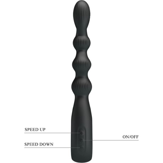 Pretty Love FEDERER ANAL VIBRATOR 12 VIBRATIONS BLACK