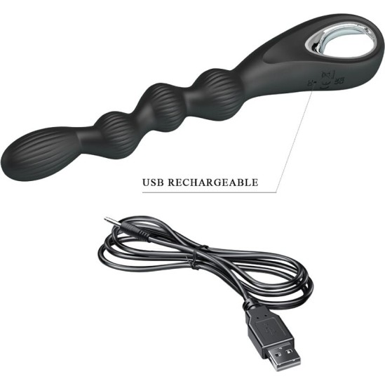 Pretty Love FEDERER ANAL VIBRATOR 12 VIBRATIONS BLACK