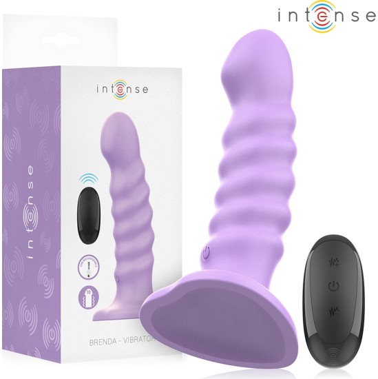 Intense Fun INTENSE - BRENDA VIBRATOR SIZE M SPIRAL DESIGN 10 VIBRATIONS PURPLE REMOTE CONTROL